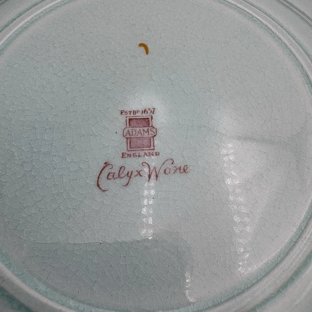 Calyx Ware Salad Plates , METZ, Blue Ironstone, Adams England, 7.75